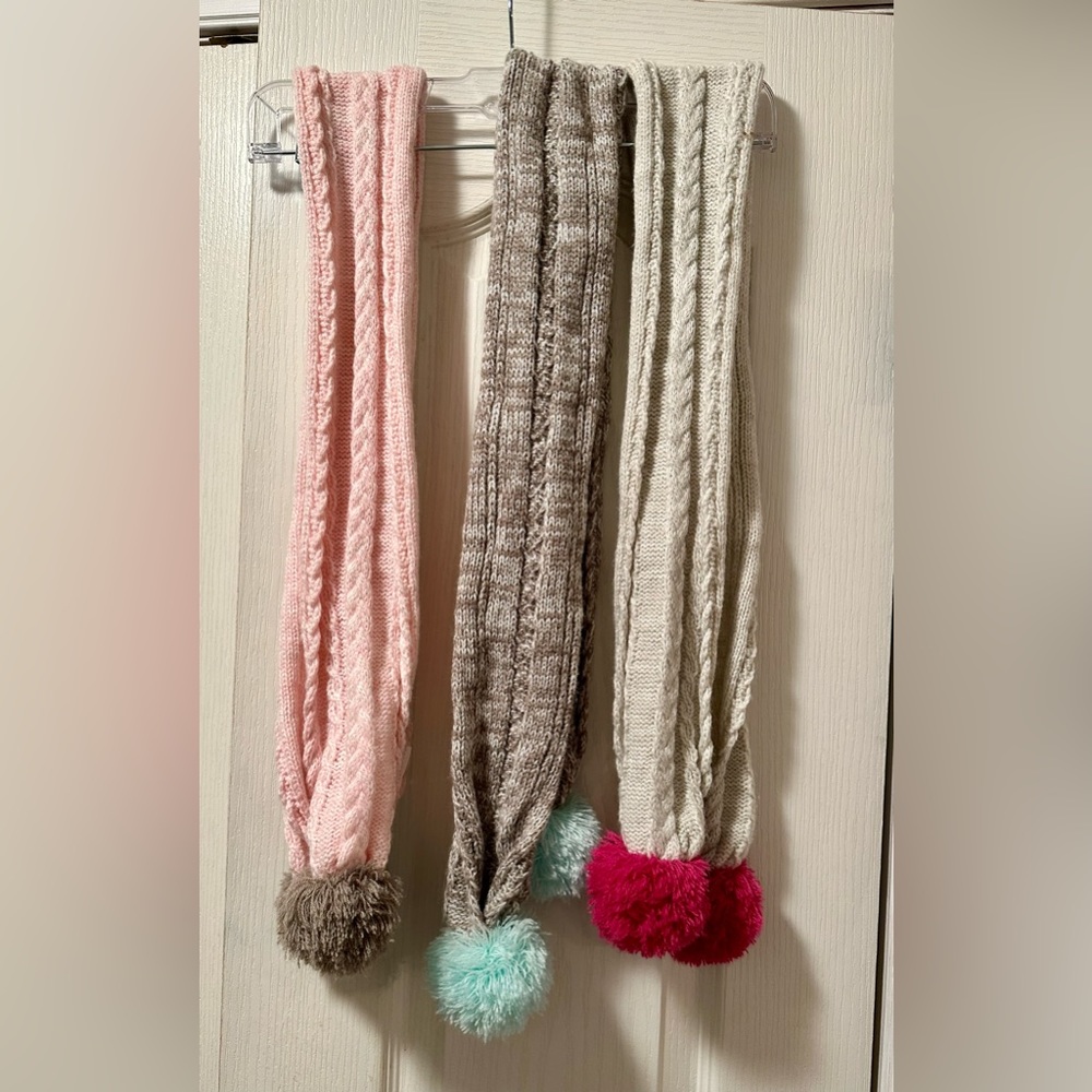 3 Pom Pom Scarves